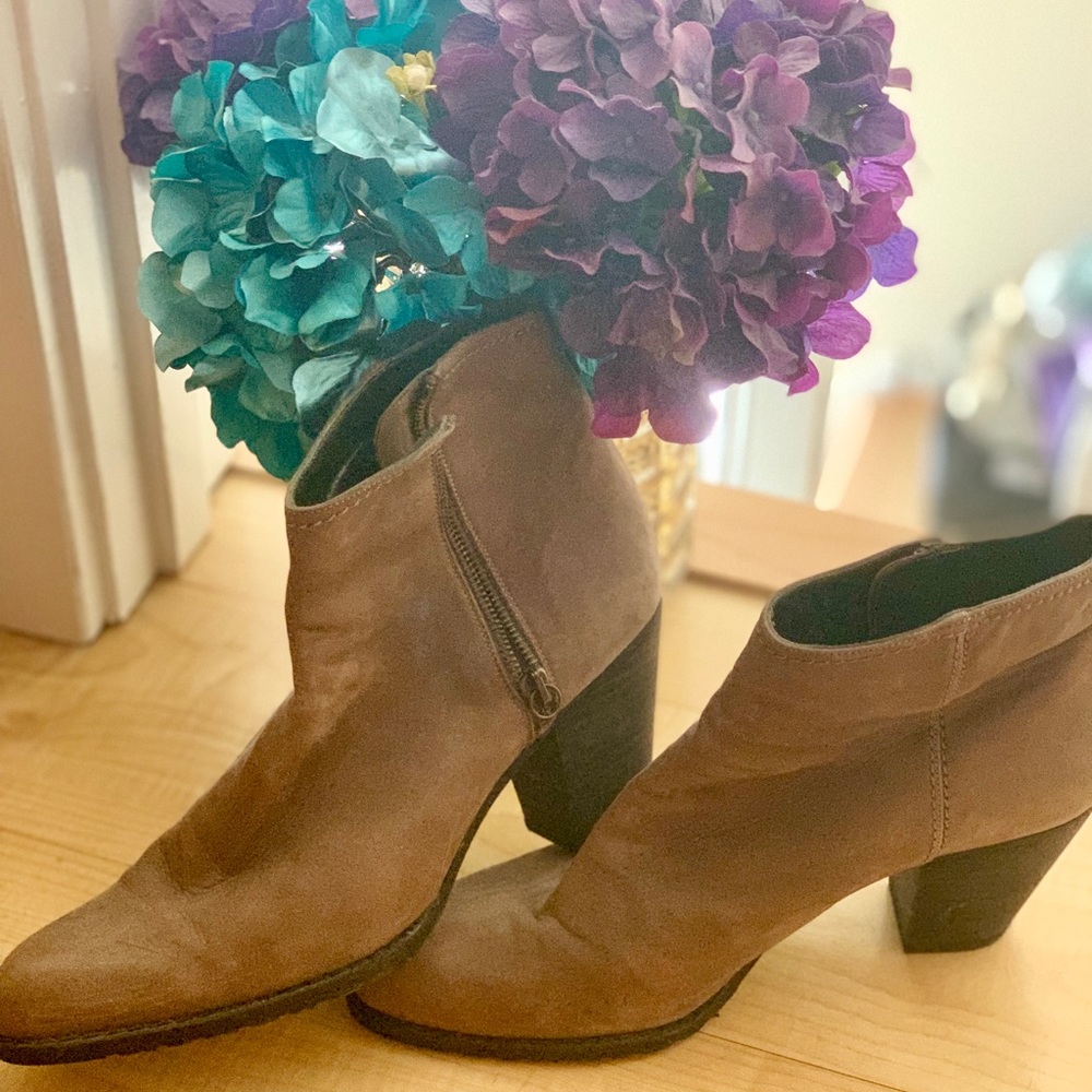 Neutral heeled booties